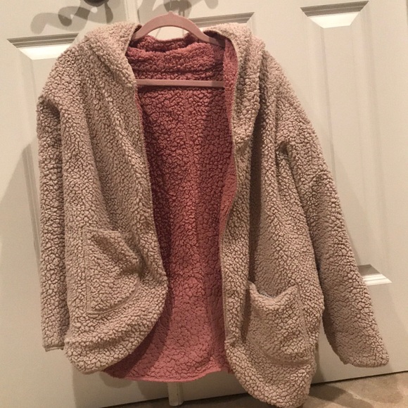 reversible fluffy jacket